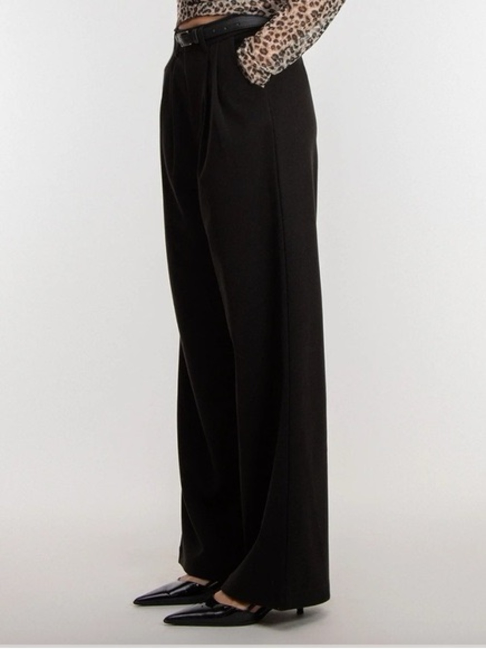 Oak+Fort Black Wide-Leg Trousers - Women